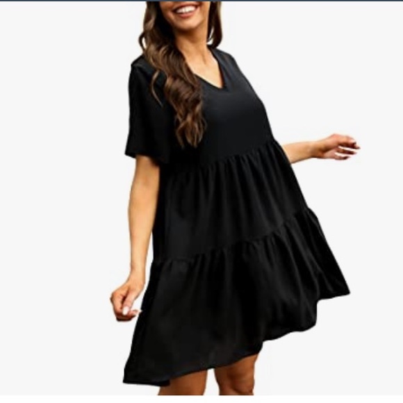 Women's Loose Swing Dress Casual Short Flowy Tunic Babydoll Dress ( WITH TAG ) - Picture 4 of 7